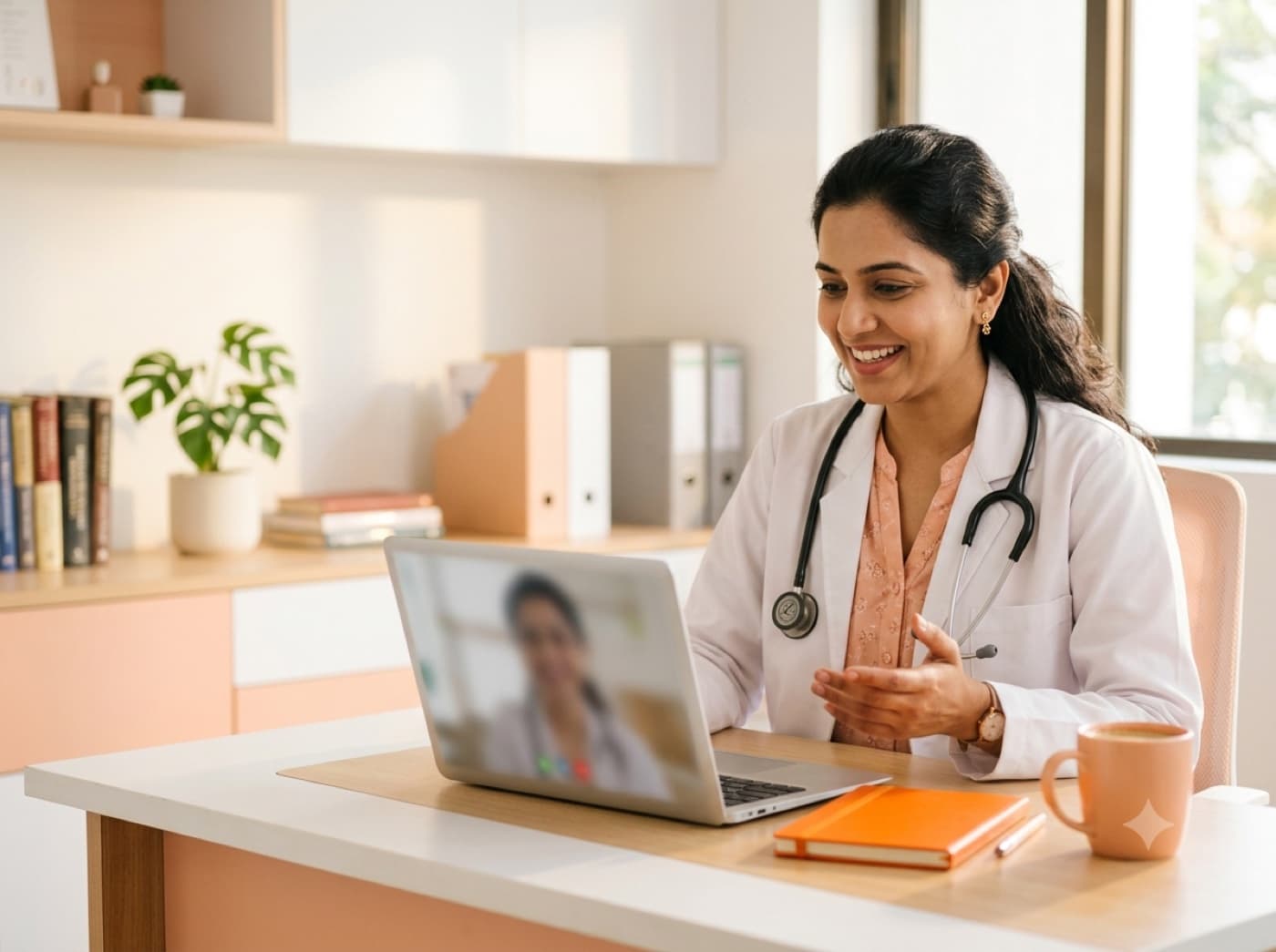 An Indian doctor consulting a patient over a phone call